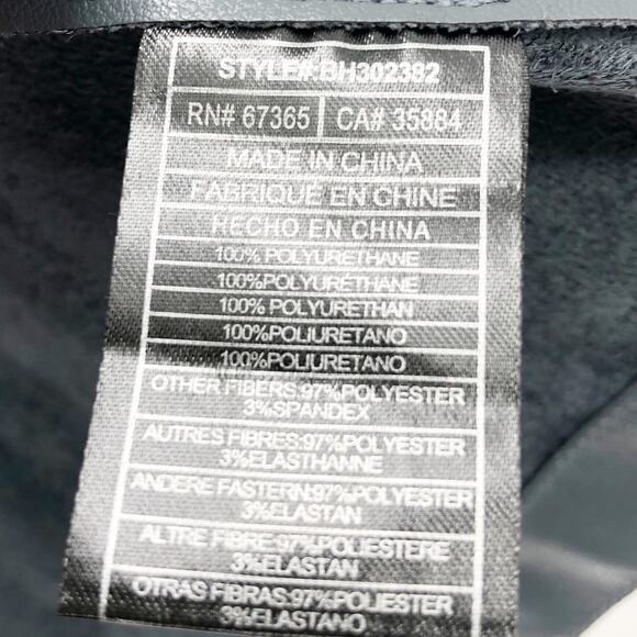 BB Dakota Womens Gracelyn Jacket Medium Grey Faux Leather Drape Front - Picture 8 of 8